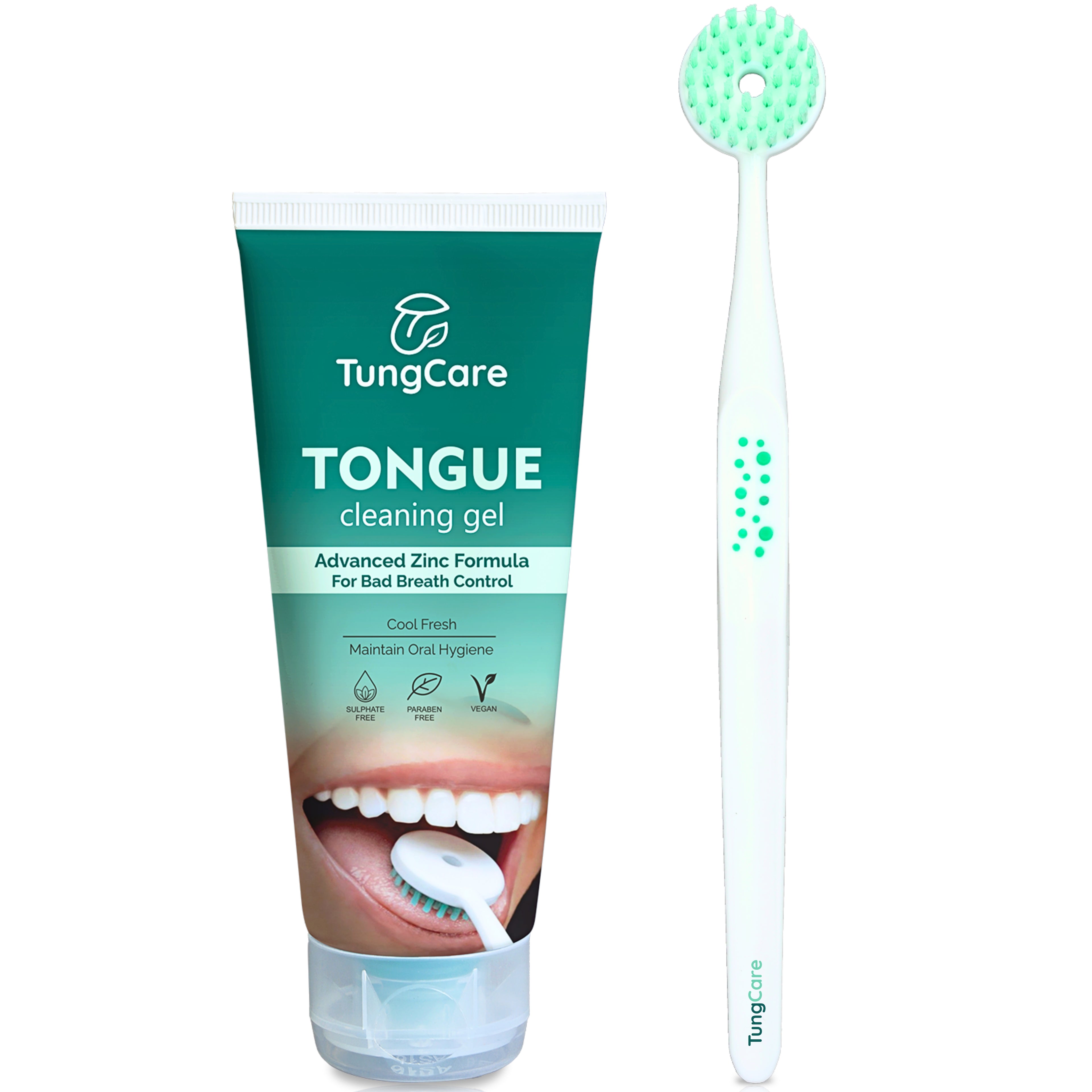 TungCare Tongue Cleaning Gel + Brush Combo